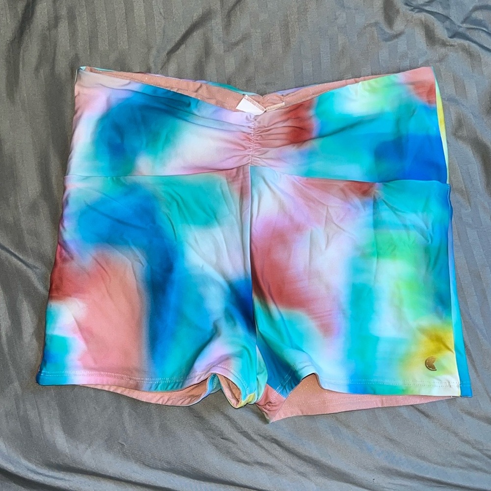 Citrus reversible tie dye swim/active shorts